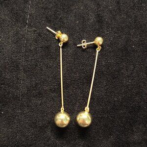 Gold Ball Dangle Earrings